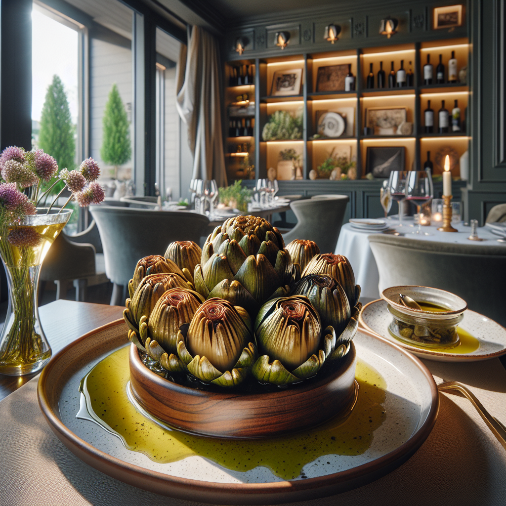 Zeytinyağlı Enginar Sunumu Zeytinyağlı Enginar şık sunumuyla Villa Restaurant